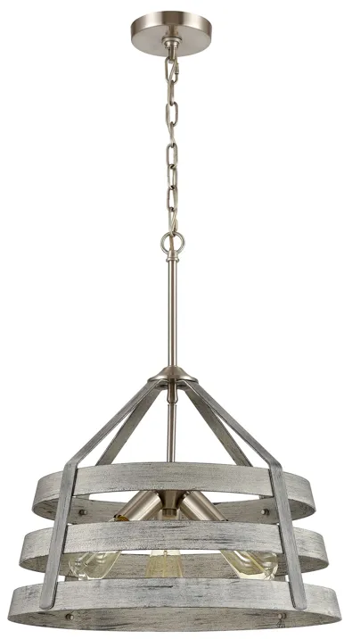 Brigantine 18" Wide 3-Light Chandelier - Weathered Driftwood