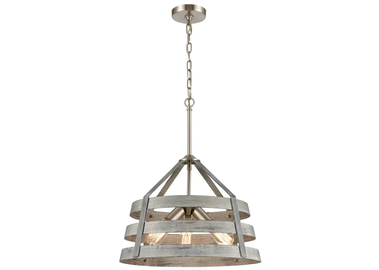 Brigantine 18" Wide 3-Light Chandelier - Weathered Driftwood