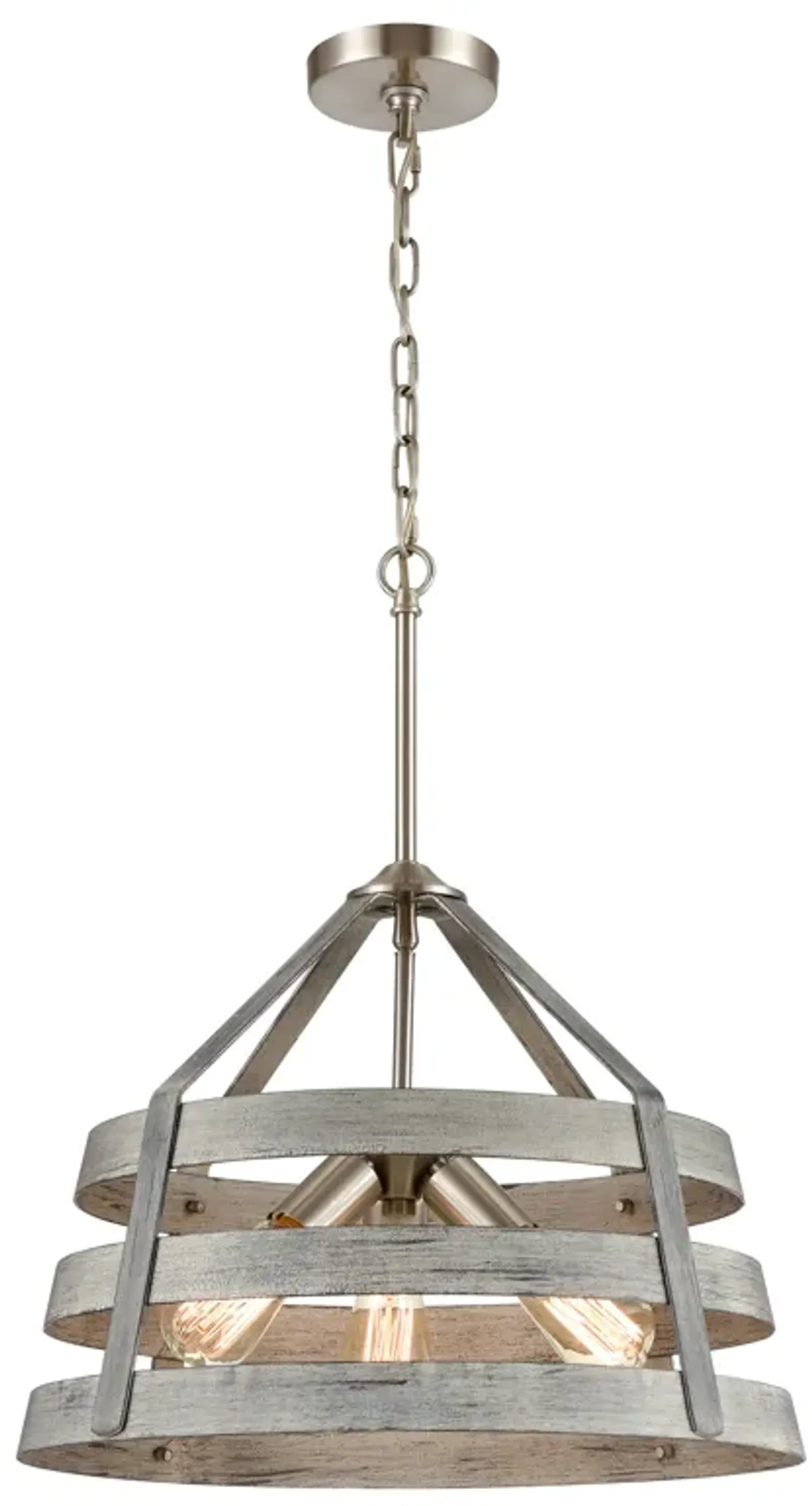 Brigantine 18" Wide 3-Light Chandelier - Weathered Driftwood