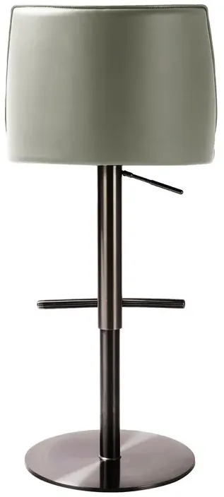 Gala Light Grey Vegan Leather on Black Adjustable Stool