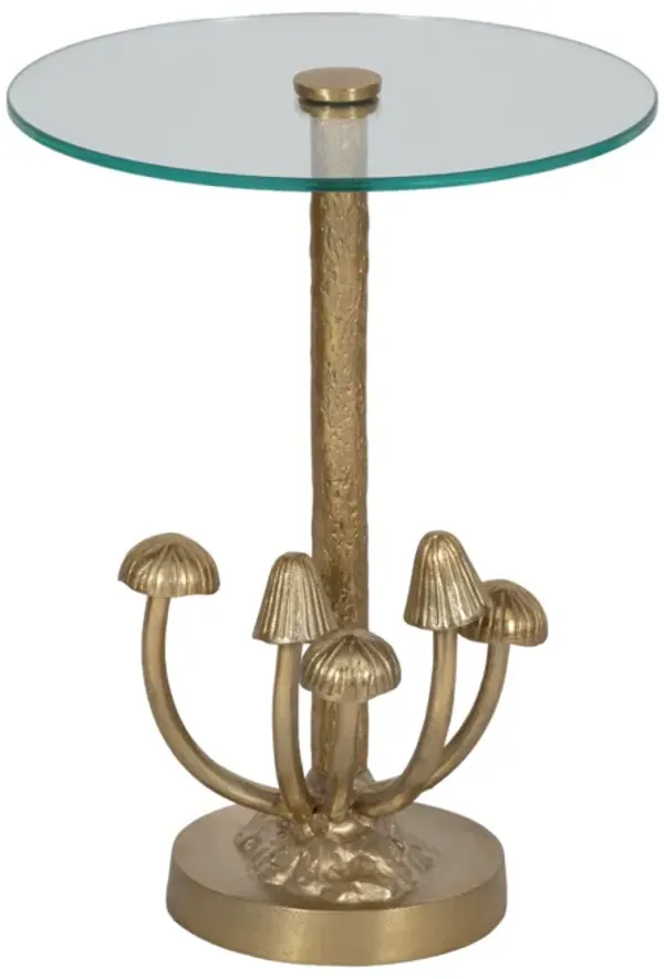 20" Mushrooms Accent Table, Gold Kd