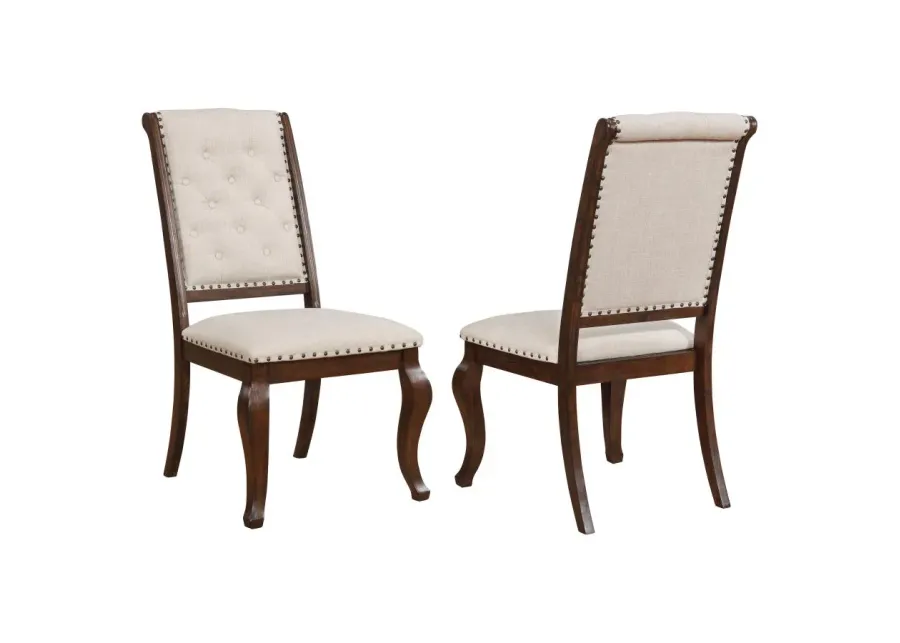 Brockway Tufted Dining Chairs Cream and Antique Java (Set of 2)