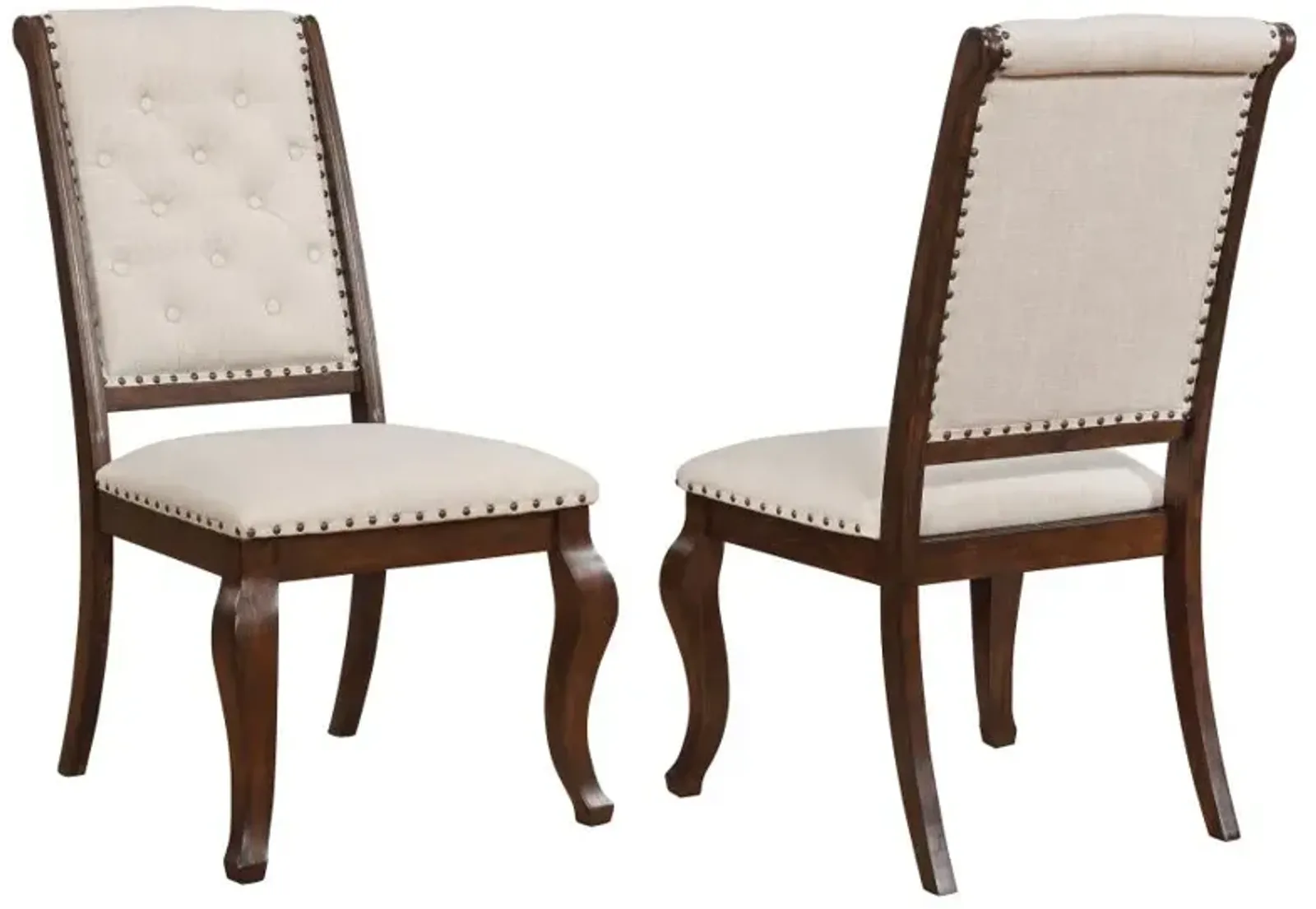 Brockway Tufted Dining Chairs Cream and Antique Java (Set of 2)