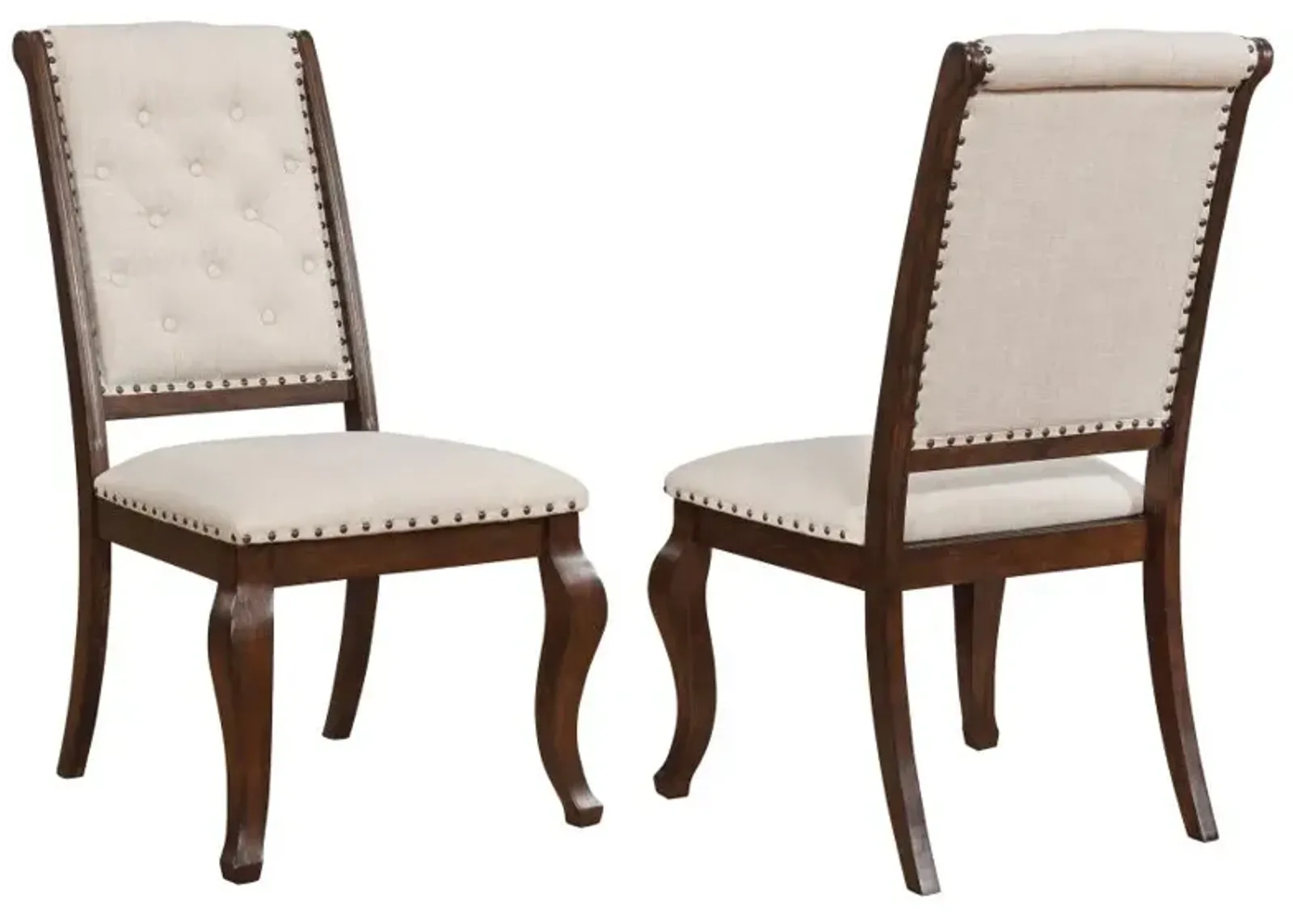 Brockway Tufted Dining Chairs Cream and Antique Java (Set of 2)