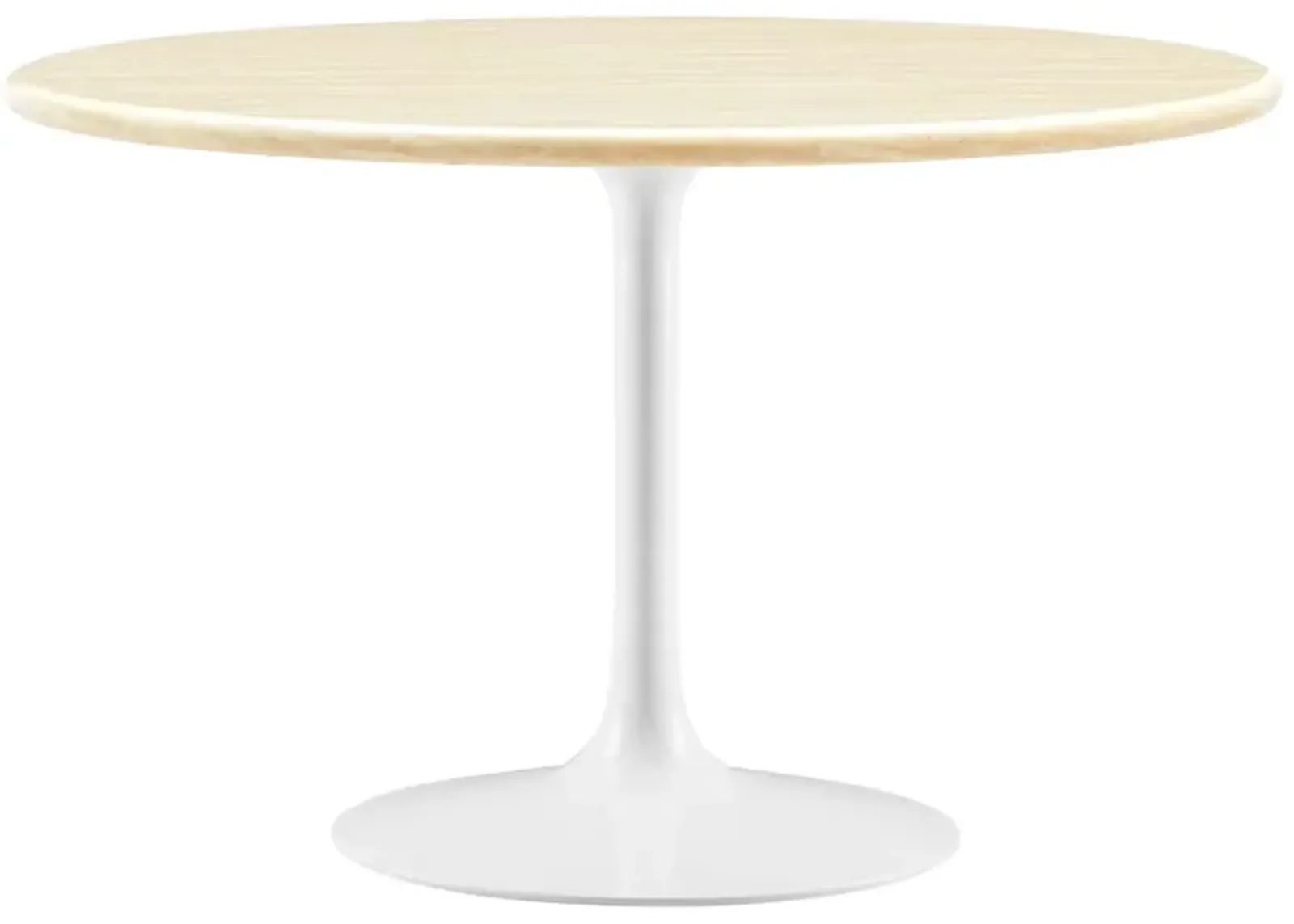 Lippa 48" Round Artificial Travertine  Dining Table