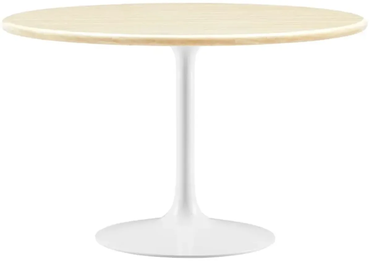 Lippa 48" Round Artificial Travertine  Dining Table