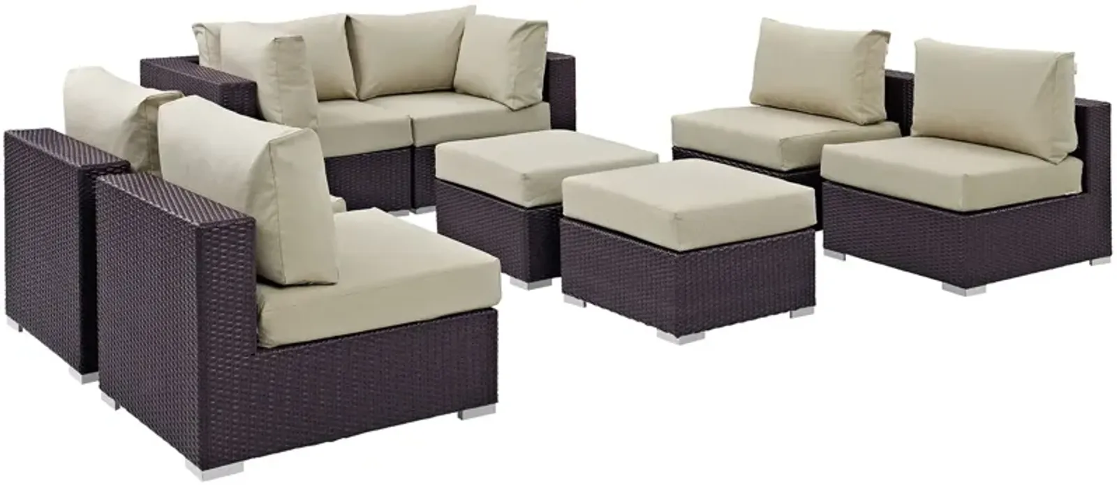 Convene 8 Piece Outdoor Patio Sectional Set