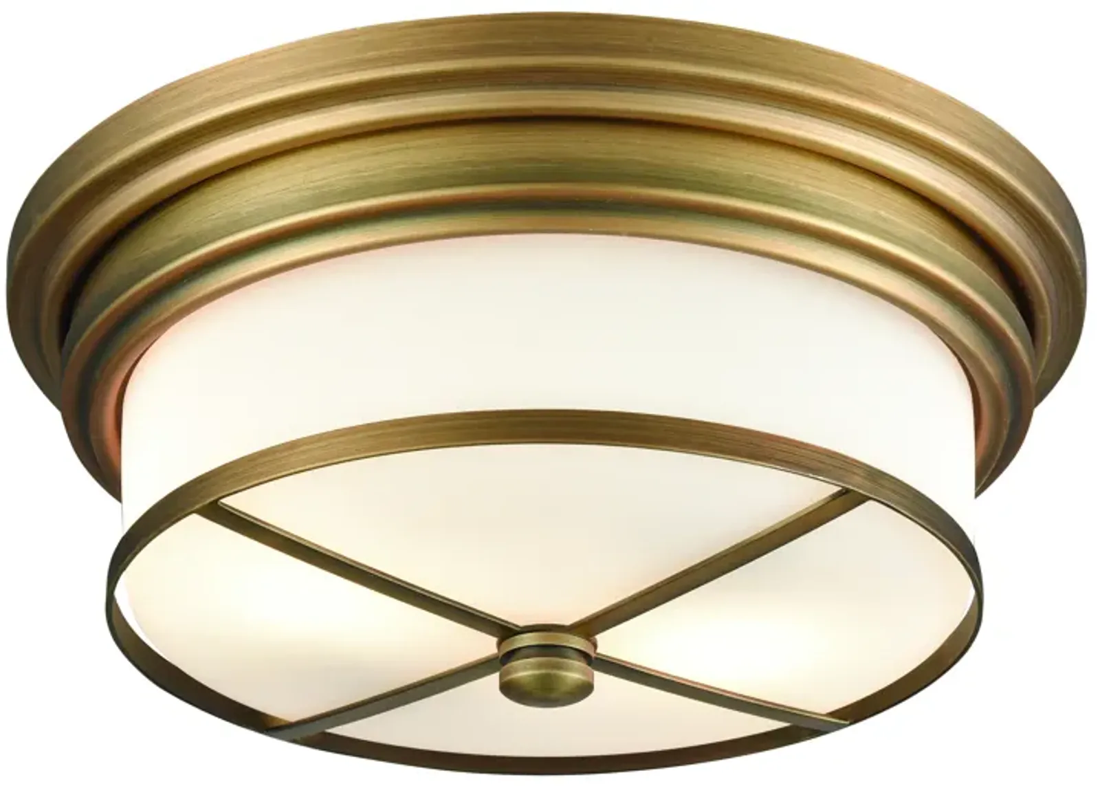 Flushmounts 13" Wide 2-Light Flush Mount - Classic Brass