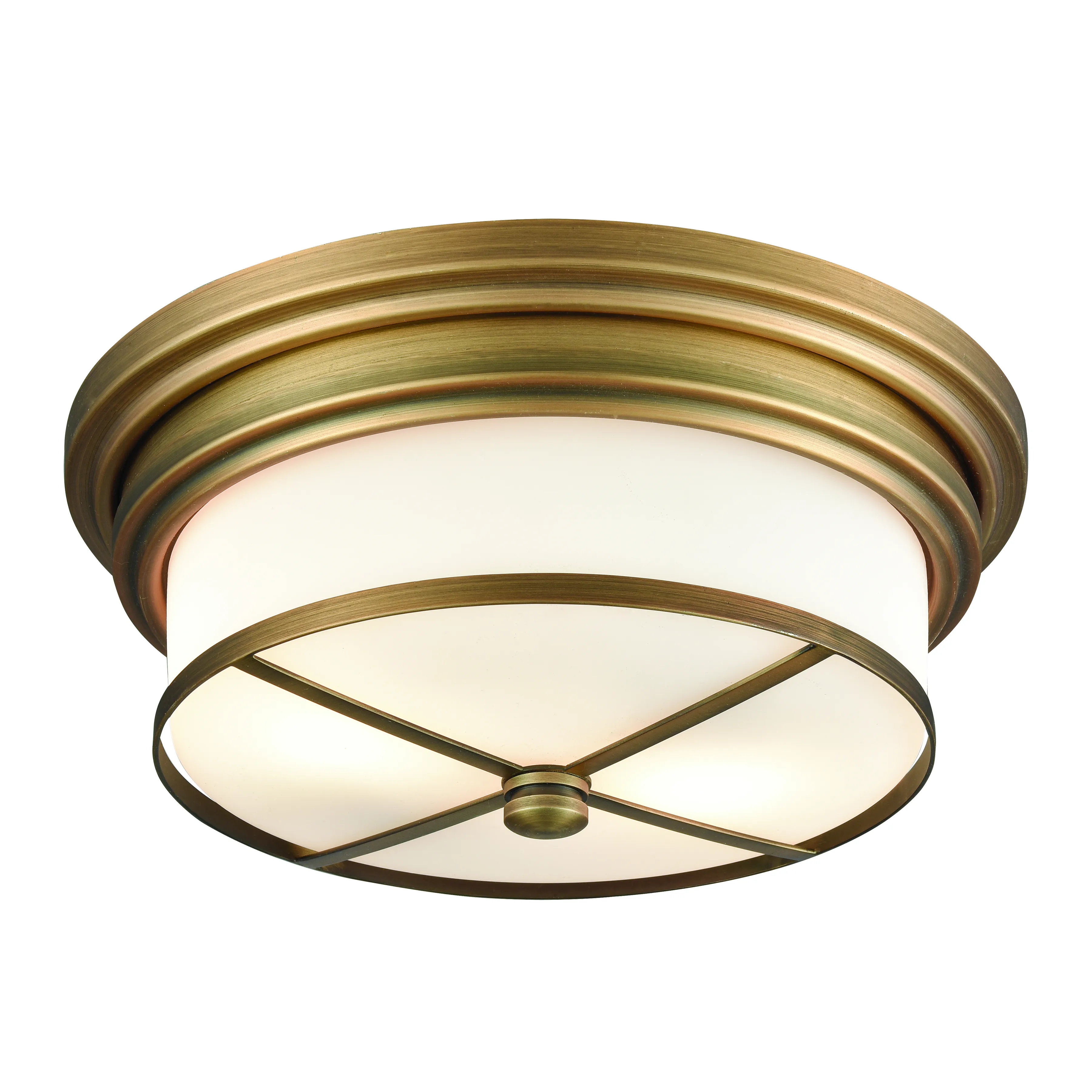 Flushmounts 13" Wide 2-Light Flush Mount - Classic Brass