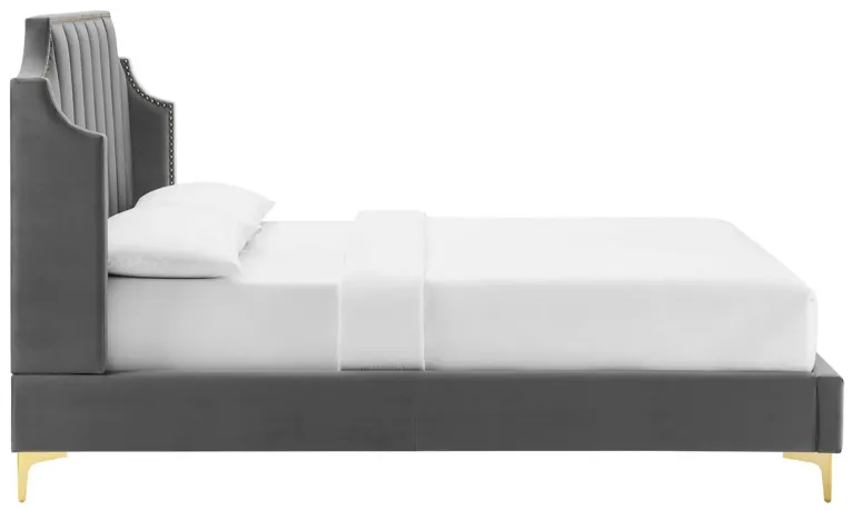 Daniella Performance Velvet Queen Platform Bed