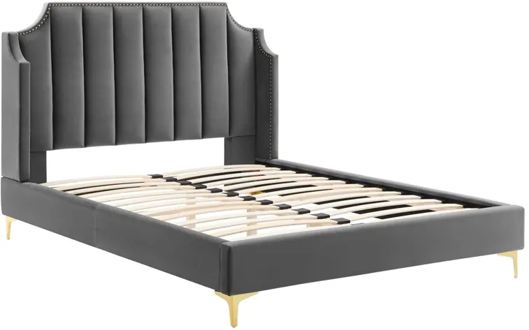 Daniella Performance Velvet Queen Platform Bed