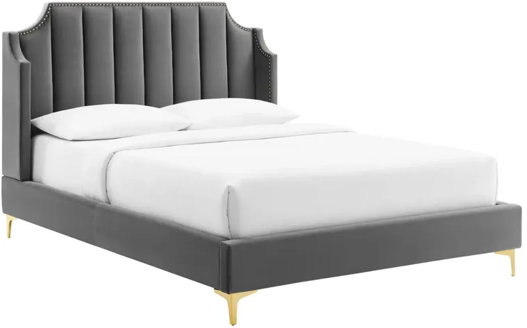 Daniella Performance Velvet Queen Platform Bed