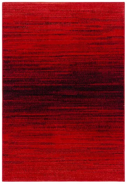 Adirondack Contemporary Red / Black 4' X 6' Powerloomed Rug