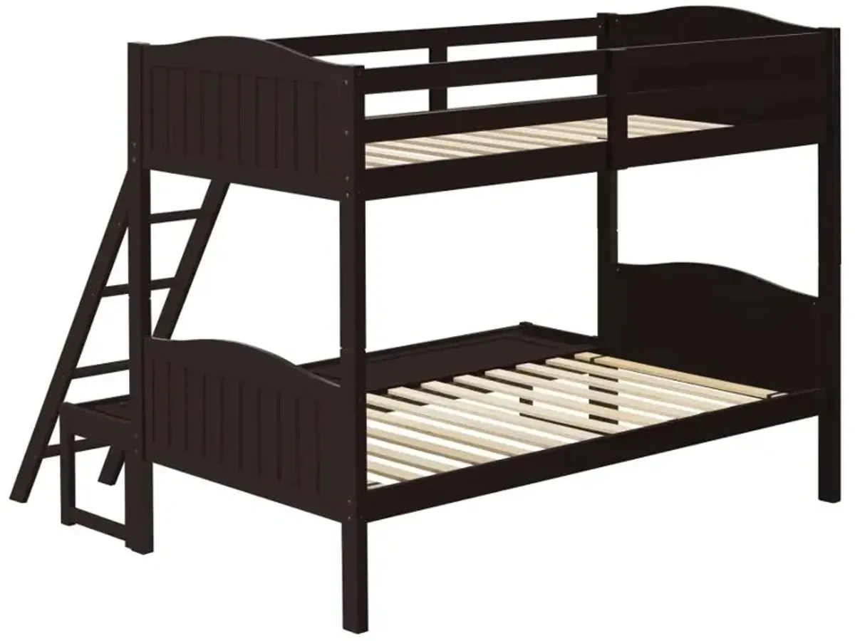 Arlo Twin Over Full Bunk Bed with Ladder Espresso