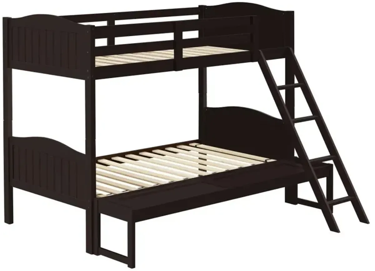 Arlo Twin Over Full Bunk Bed with Ladder Espresso