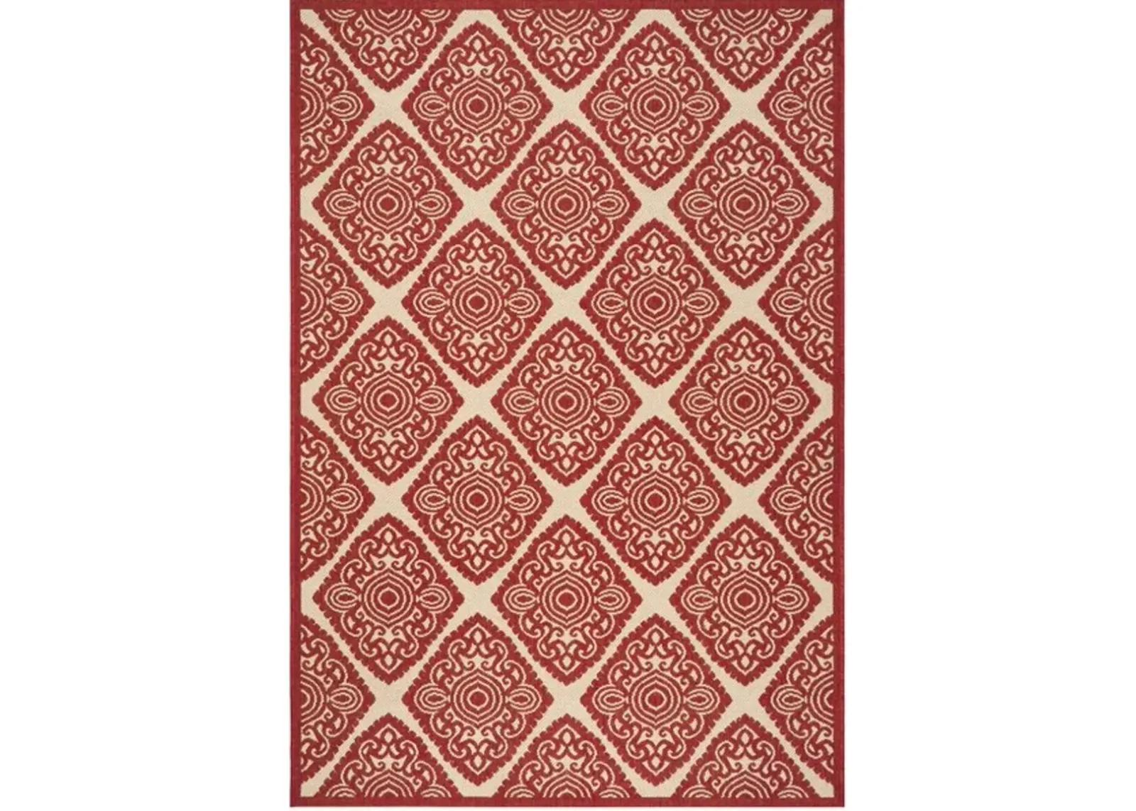 LINDEN 132 Collection LND132Q-5 Red / Creme 5'-3" X 7'-6"