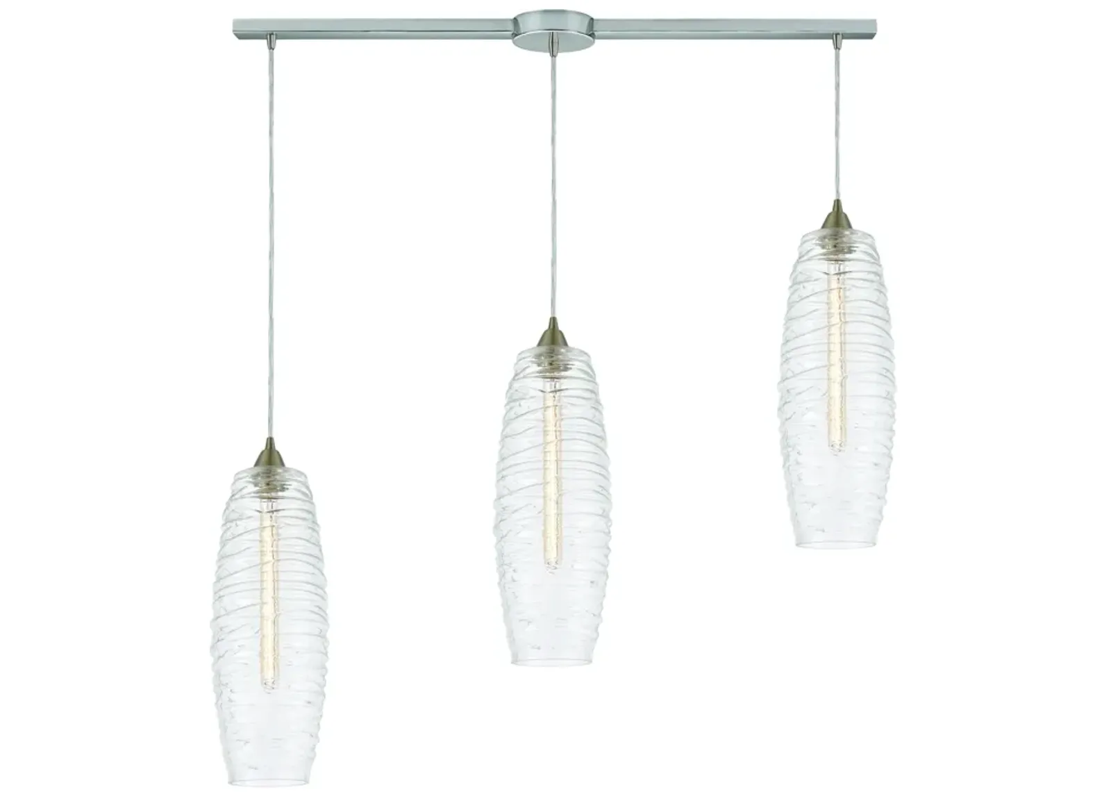 Liz 36" Wide 3-Light Multi Pendant - Satin Nickel