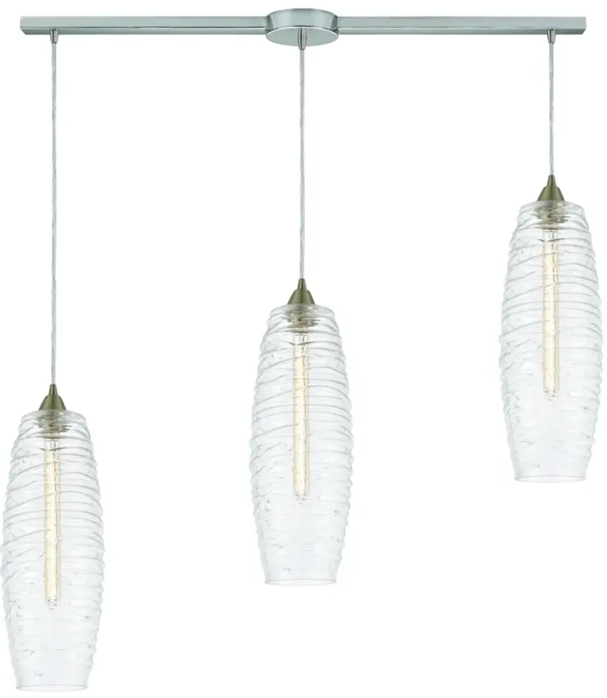 Liz 36" Wide 3-Light Multi Pendant - Satin Nickel