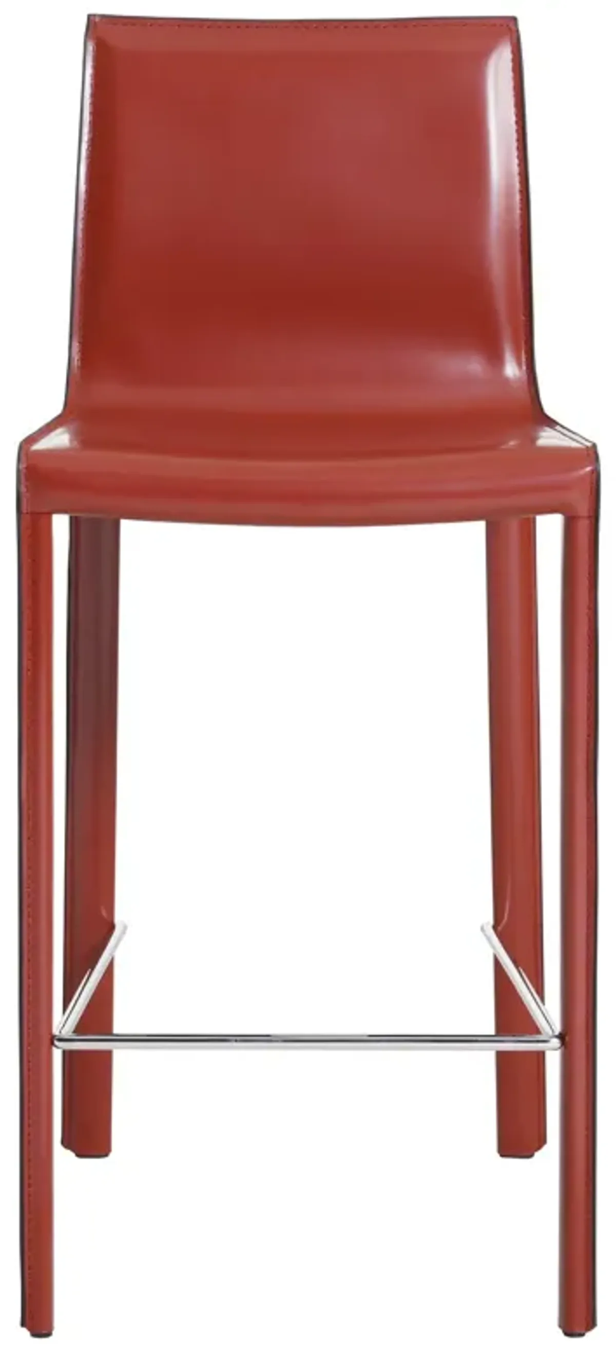 Gervin Recycled Leather Counter Stool, Cordovan (Set of 2)