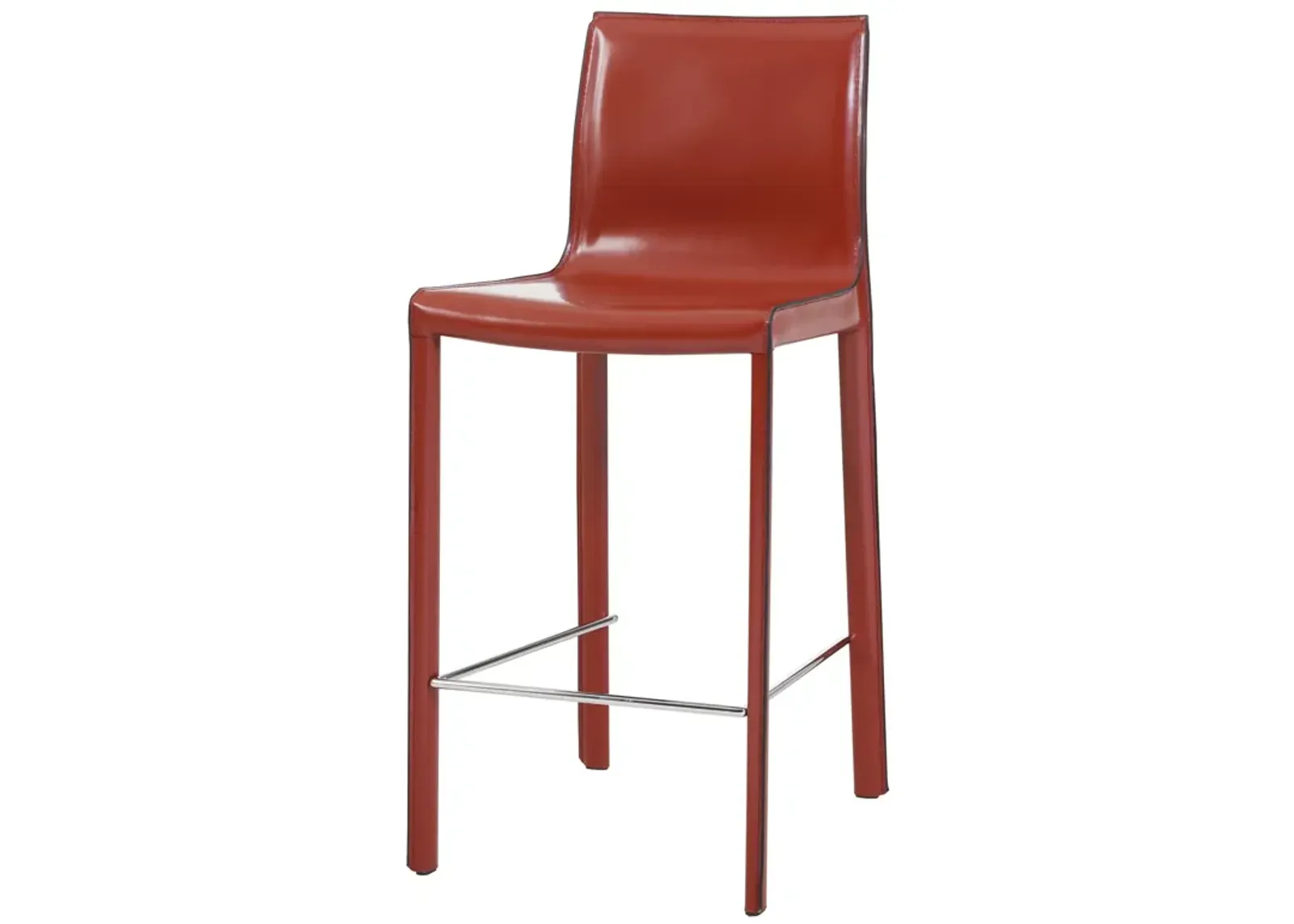 Gervin Recycled Leather Counter Stool, Cordovan (Set of 2)