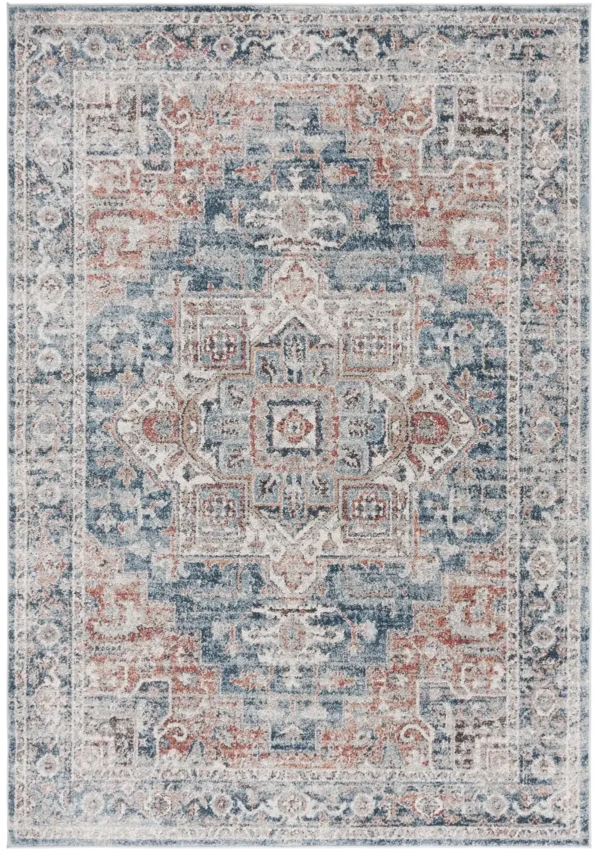 VINTAGE TABRIZ 208 BLUE  9' x 12' Large Rectangle Rug