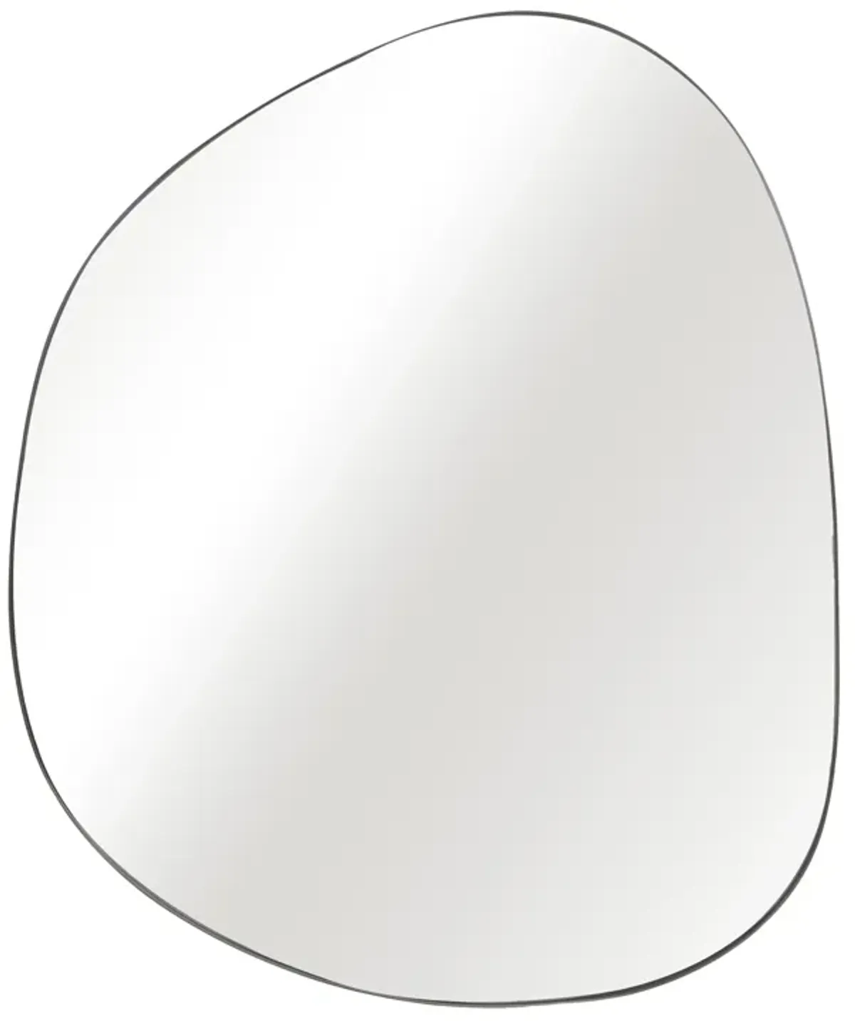 30x35" Irregular Round Mirror, Black