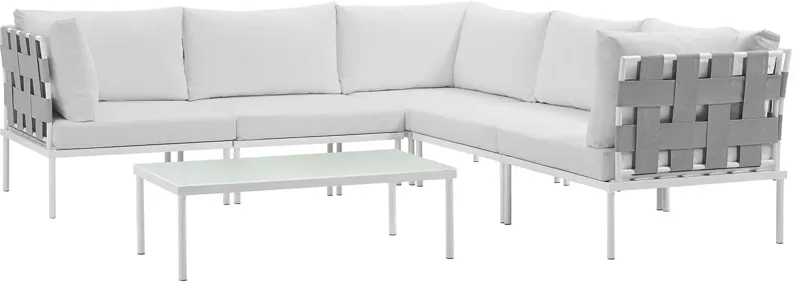 Harmony 6 Piece Outdoor Patio Aluminum Sectional Sofa Set