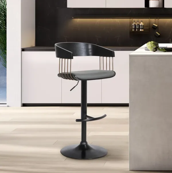 Bergen Adjustable Swivel Bar Stool Silver/Silver by American