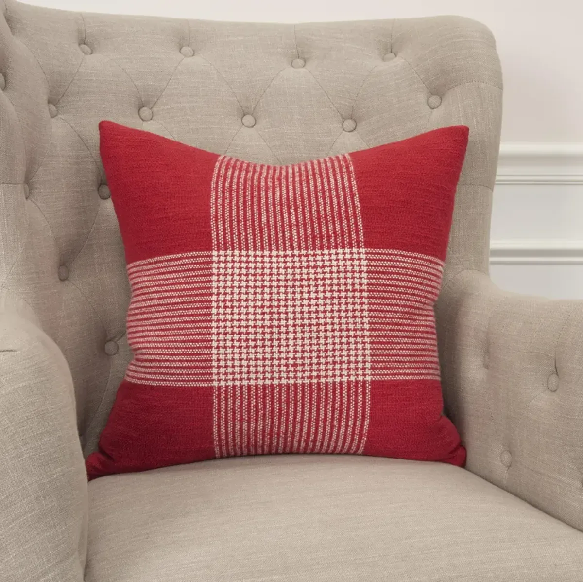 Plaid Red  Pillow