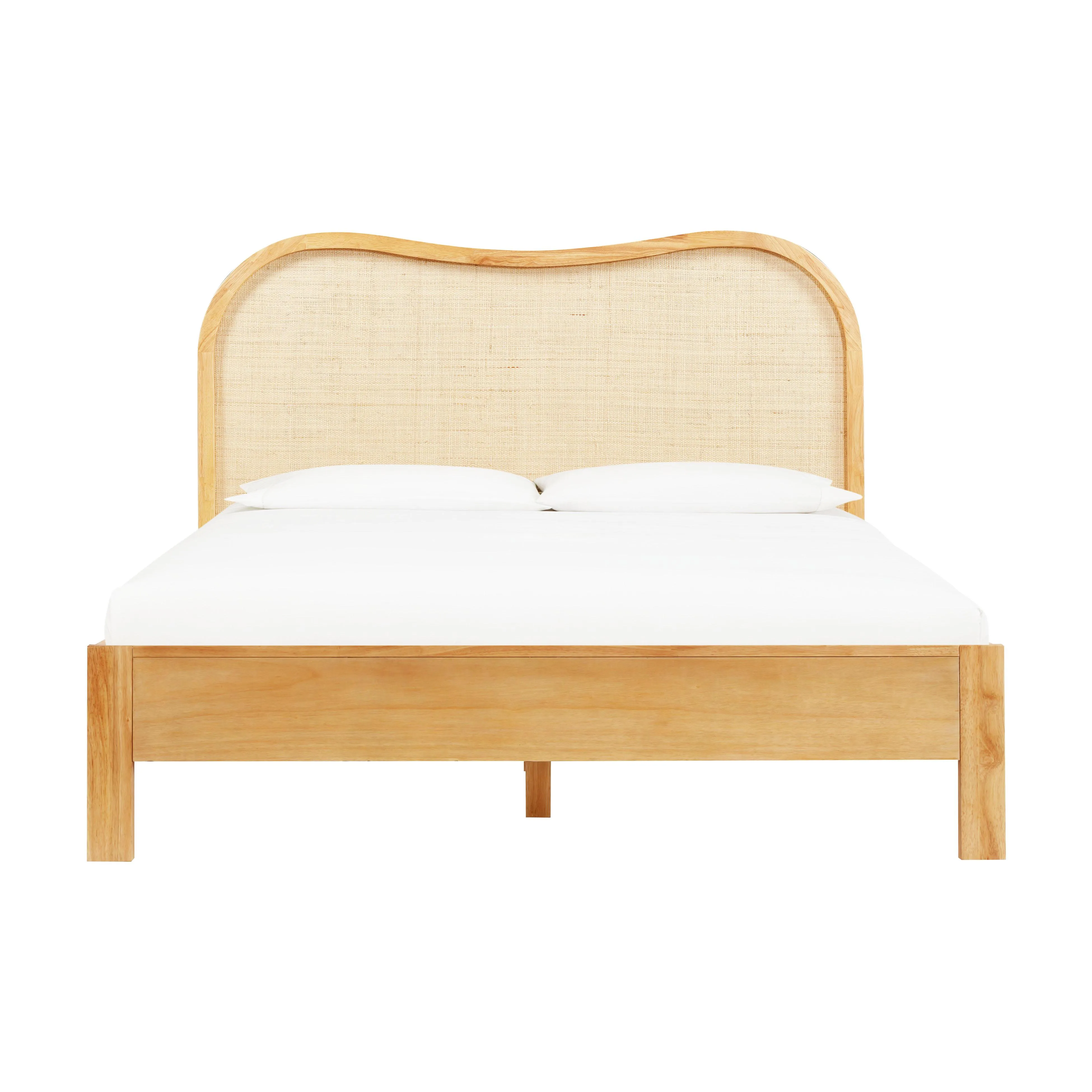 Grappa Natural Wood & Rattan Queen Bed