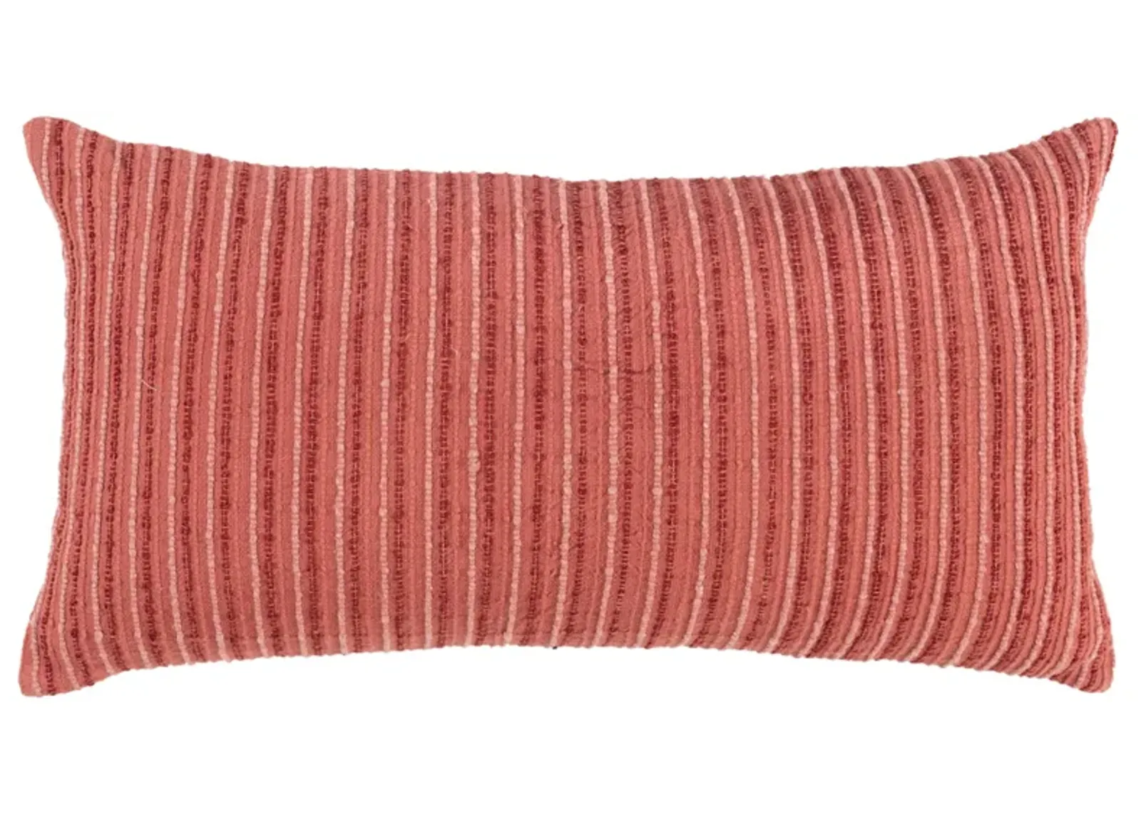 Stripe Patterned Solid Coral  Pillow