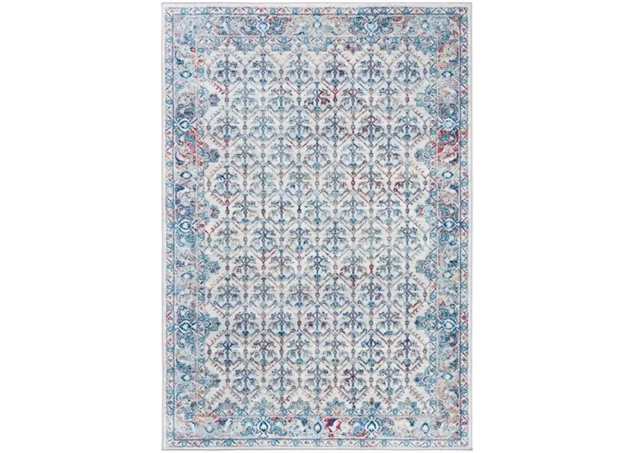 Brentwood 869 Ivory / Blue 3' X 5' Small Rectangle Powerloomed Rug