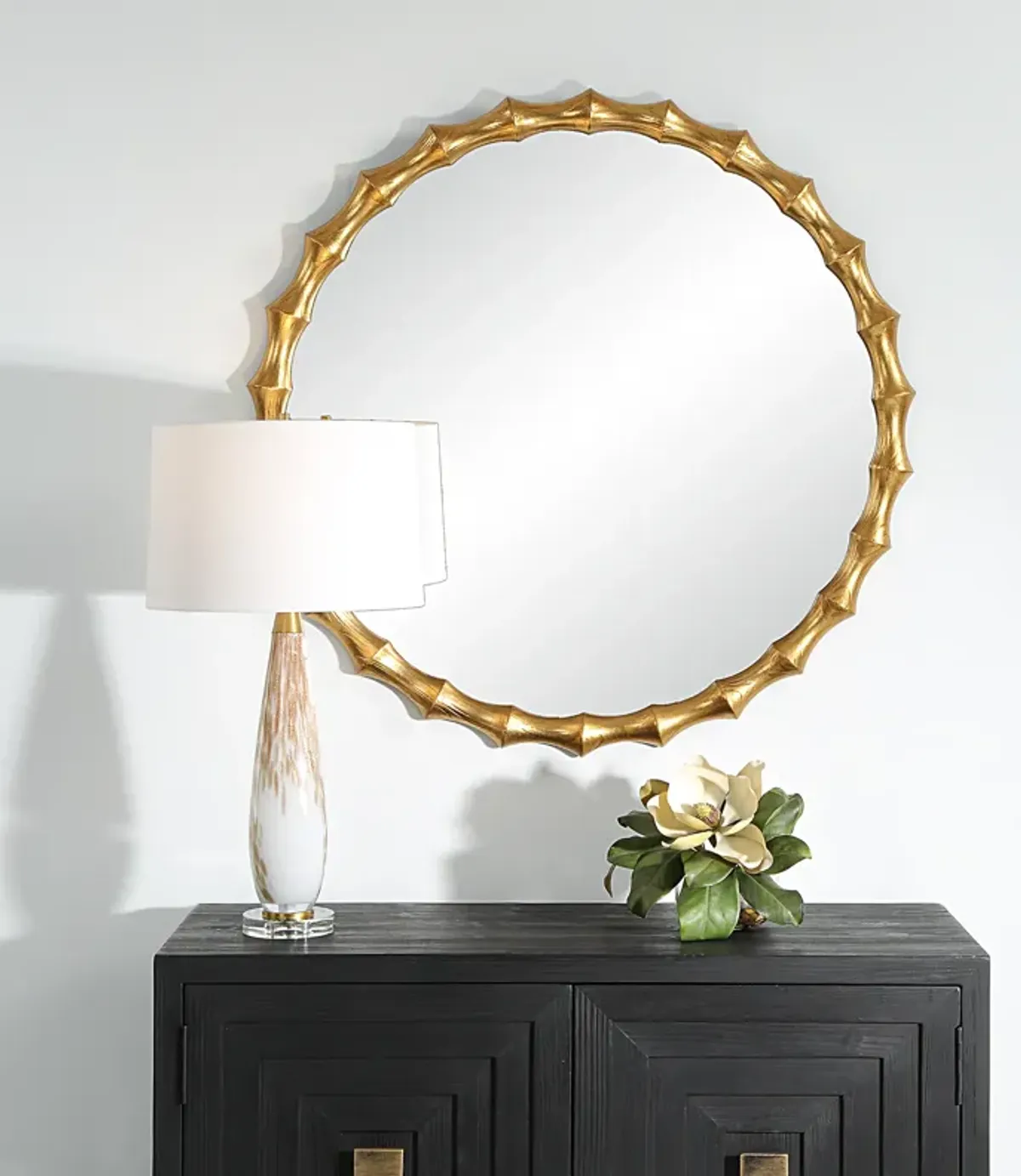 Nacala Round Gold Mirror