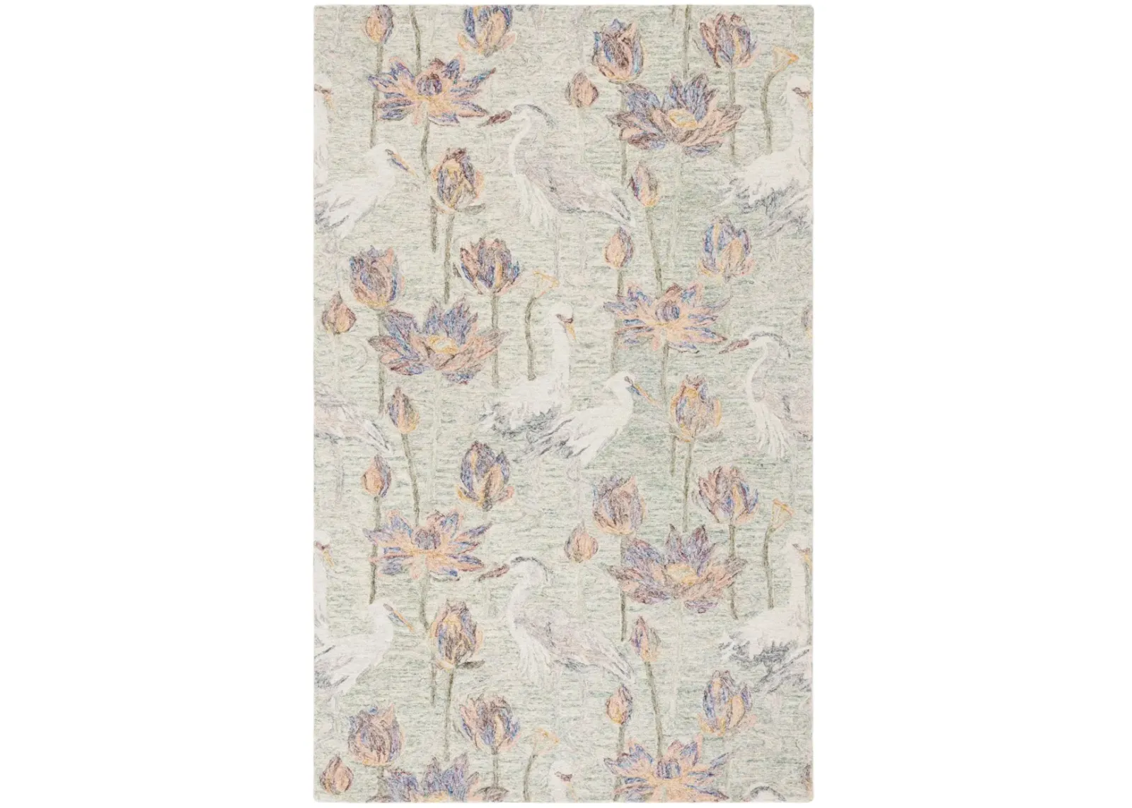 BLOSSOM 554 GREEN  3' x 5' Small Rectangle Rug