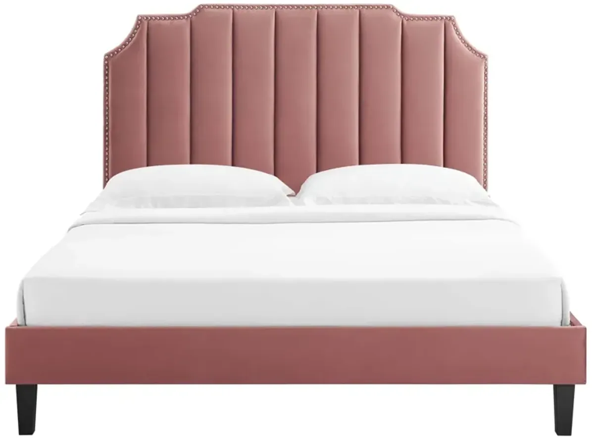 Colette King Performance Velvet Platform Bed