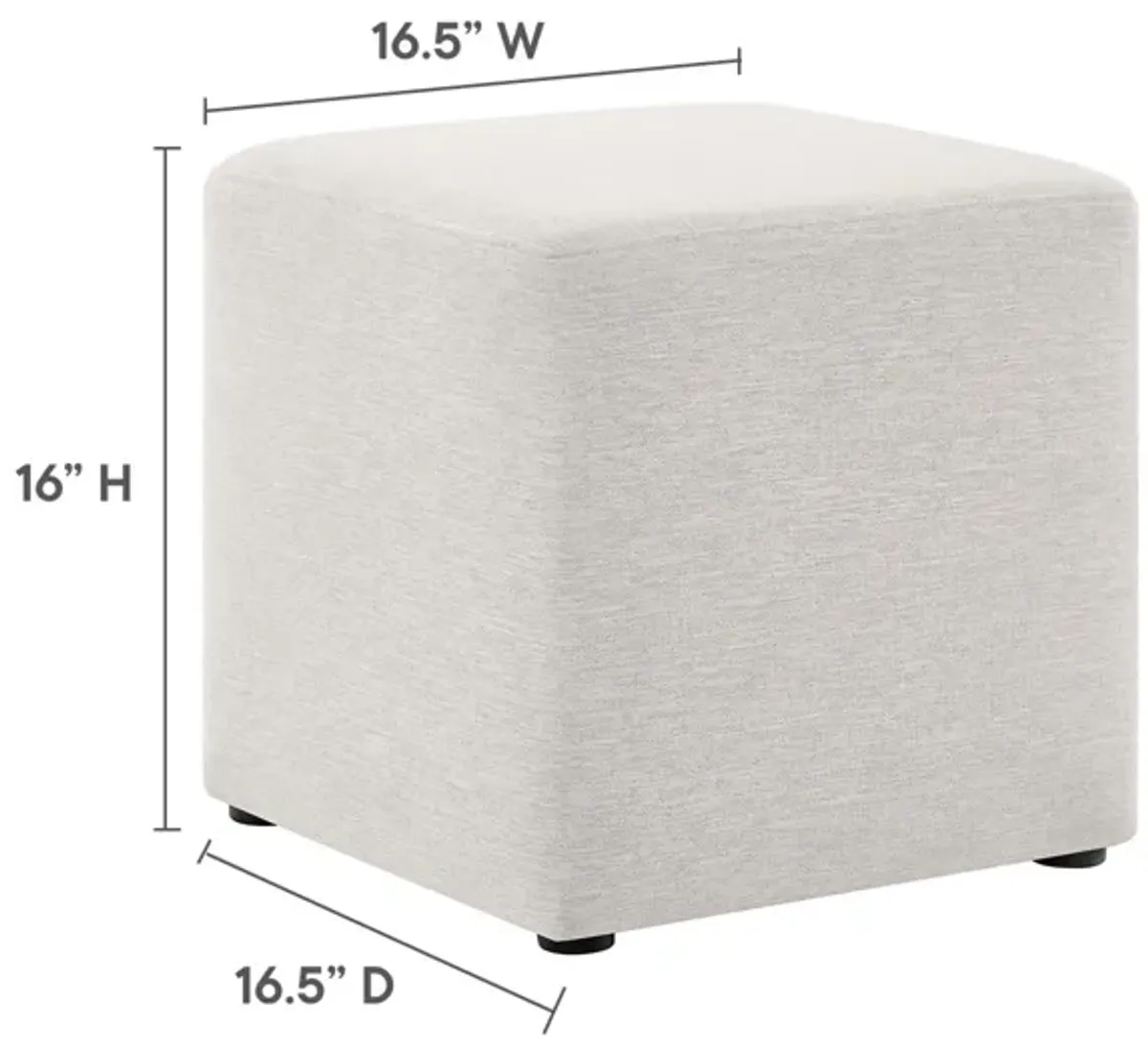 Callum 17" Square Woven Heathered Fabric Upholstered Ottoman by Modway