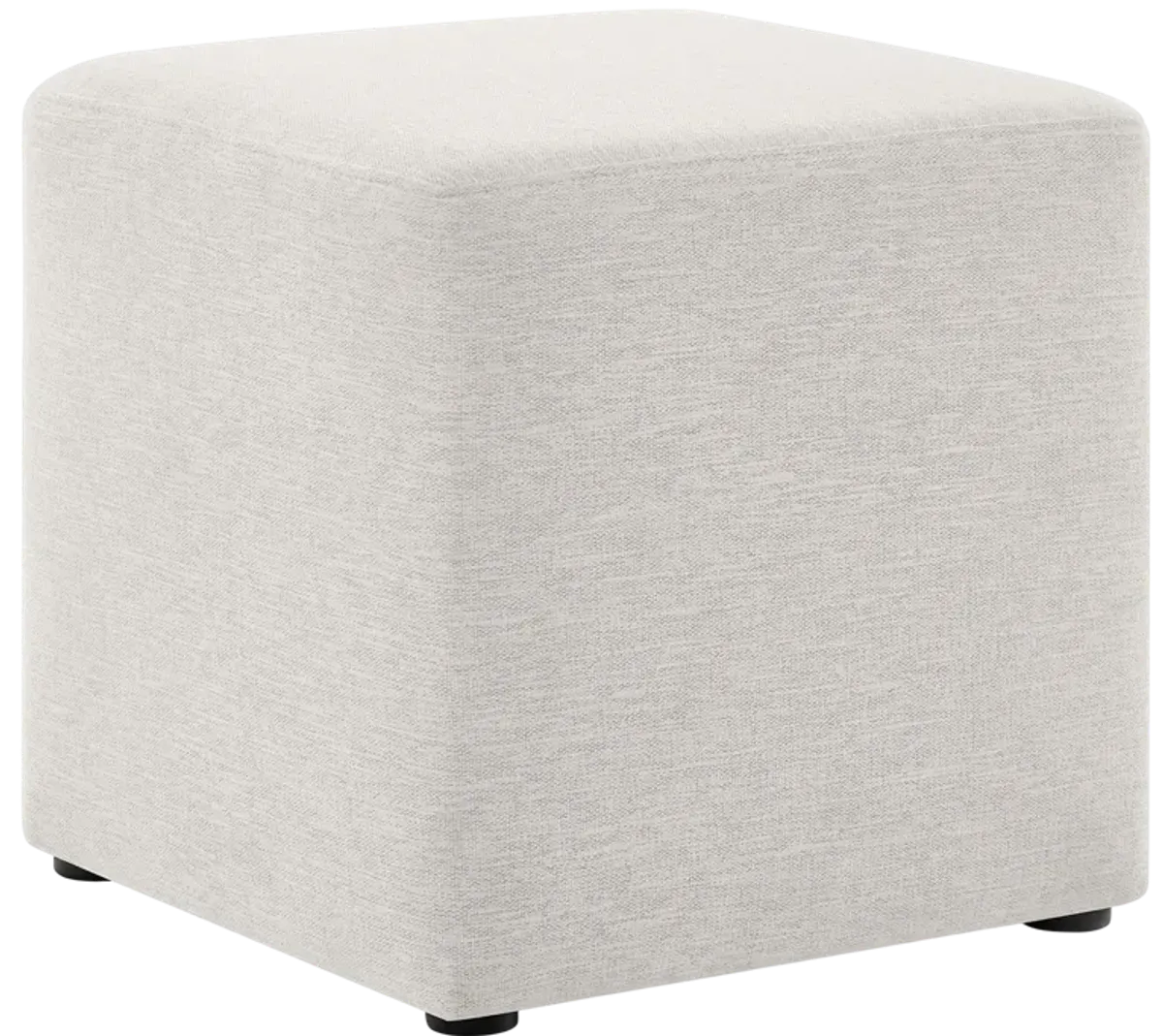 Callum 17" Square Woven Heathered Fabric Upholstered Ottoman by Modway