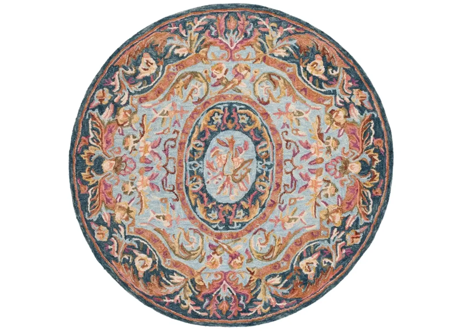 SAVONNERIE 301 NAVY  6' x 6' Round Round Rug