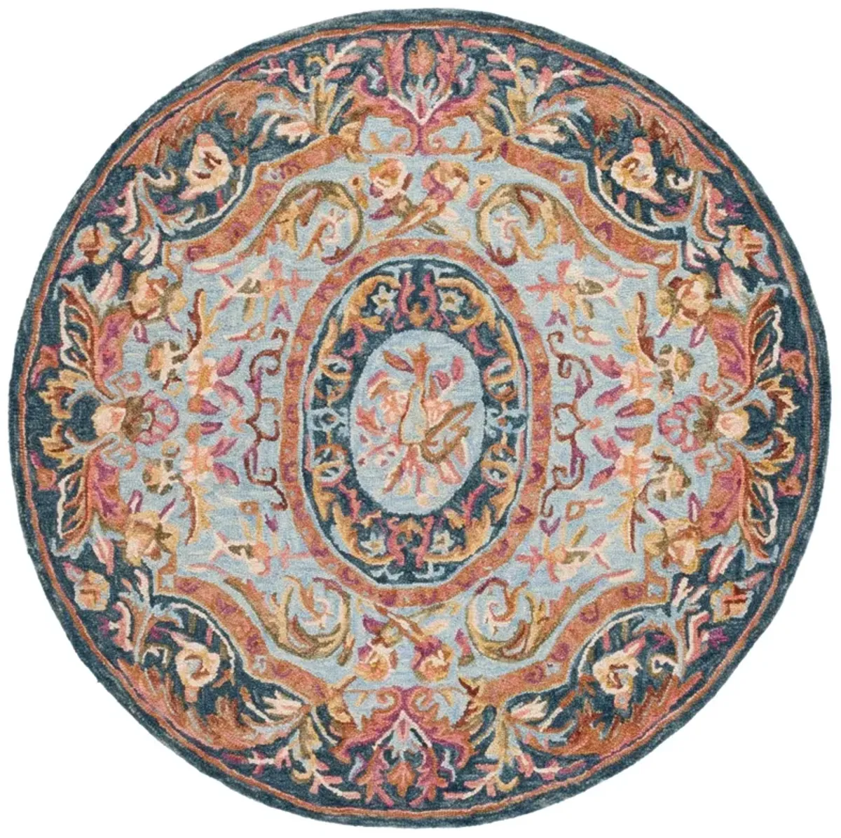 SAVONNERIE 301 NAVY  6' x 6' Round Round Rug