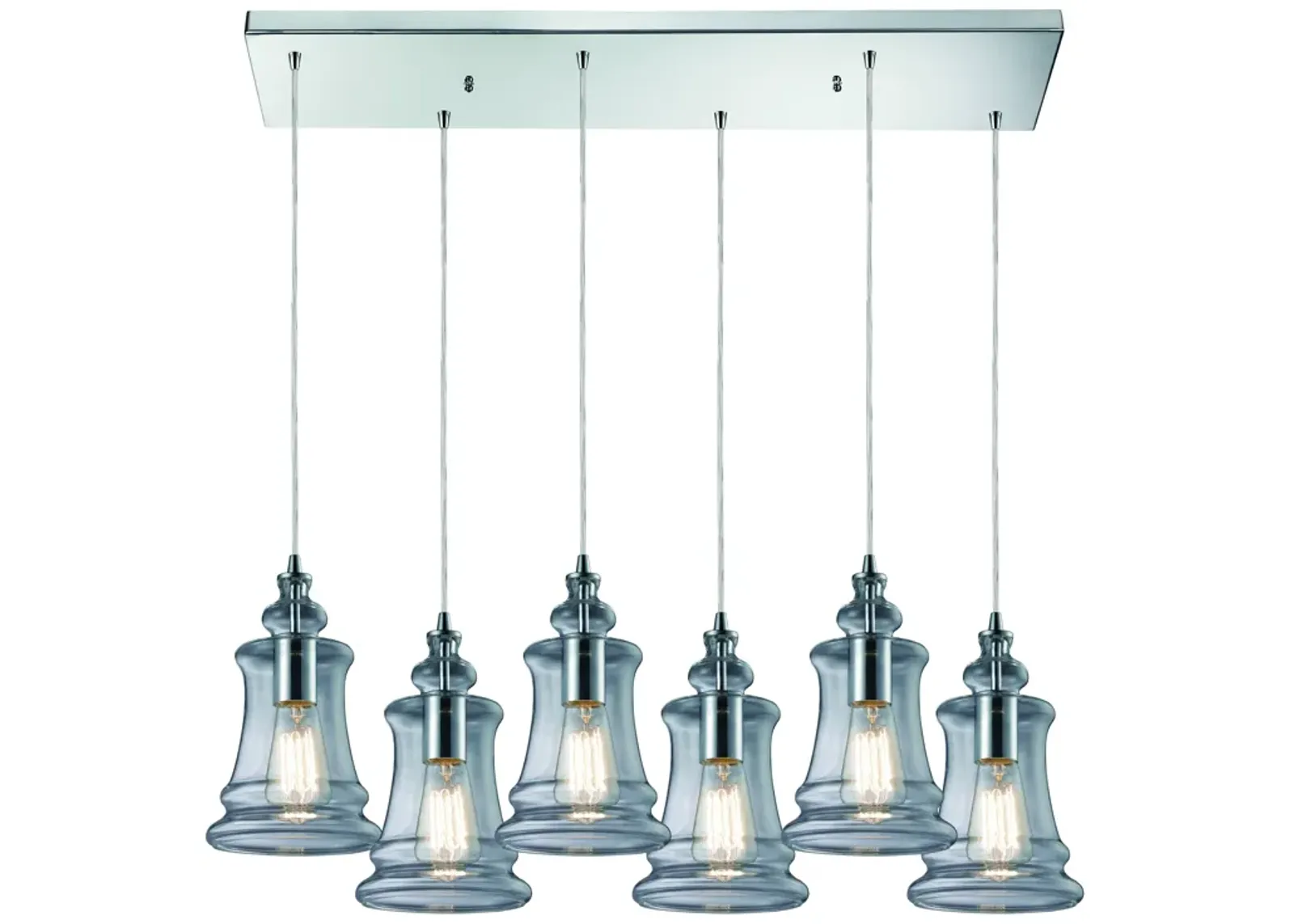 Menlow Park 9" Wide 6-Light Multi Pendant - Polished Chrome