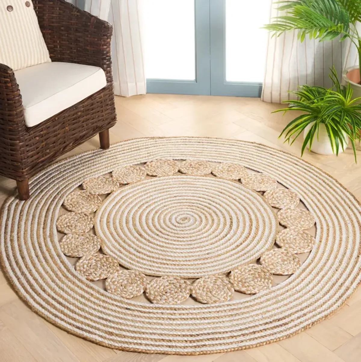 NATURAL FIBER 836 NATURAL  3' x 3' Round Round Rug