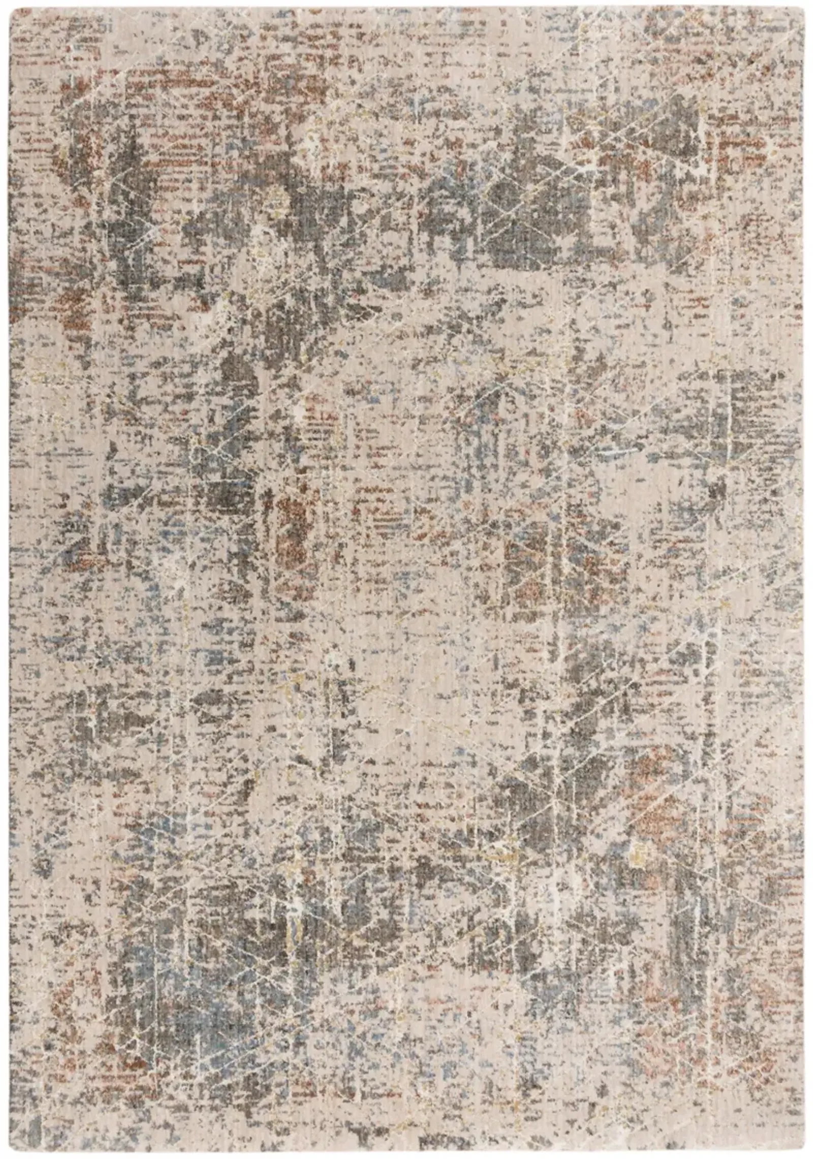 Logan Beige/Multi Abstract Recycled Polyester 5'2" x 7'9" Rectangle Rug