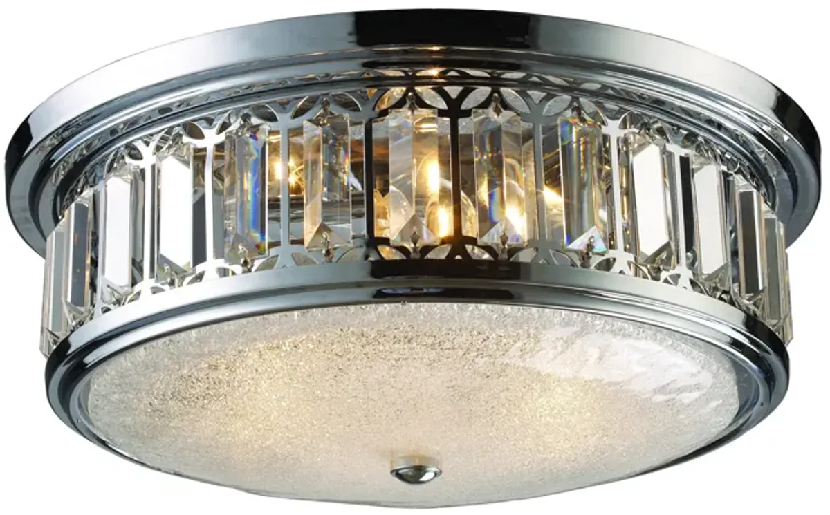 Flushmounts 16" Wide 3-Light Flush Mount - Polished Chrome