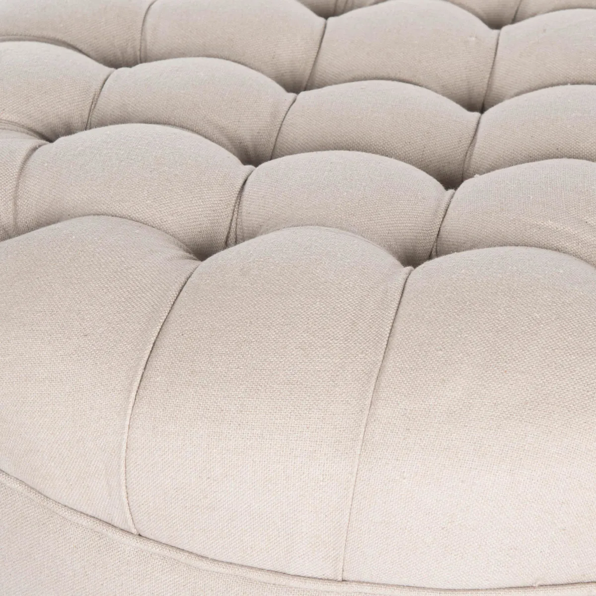 CLARA TUFTED ROUND OTTOMAN