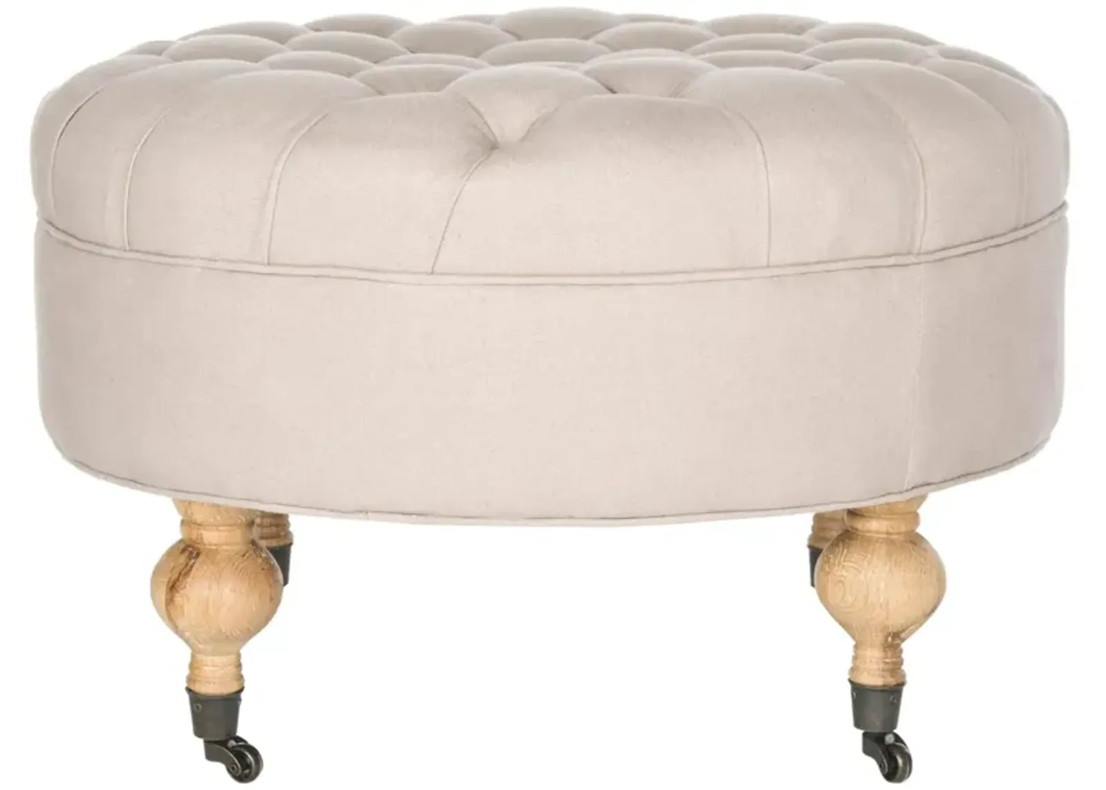 CLARA TUFTED ROUND OTTOMAN