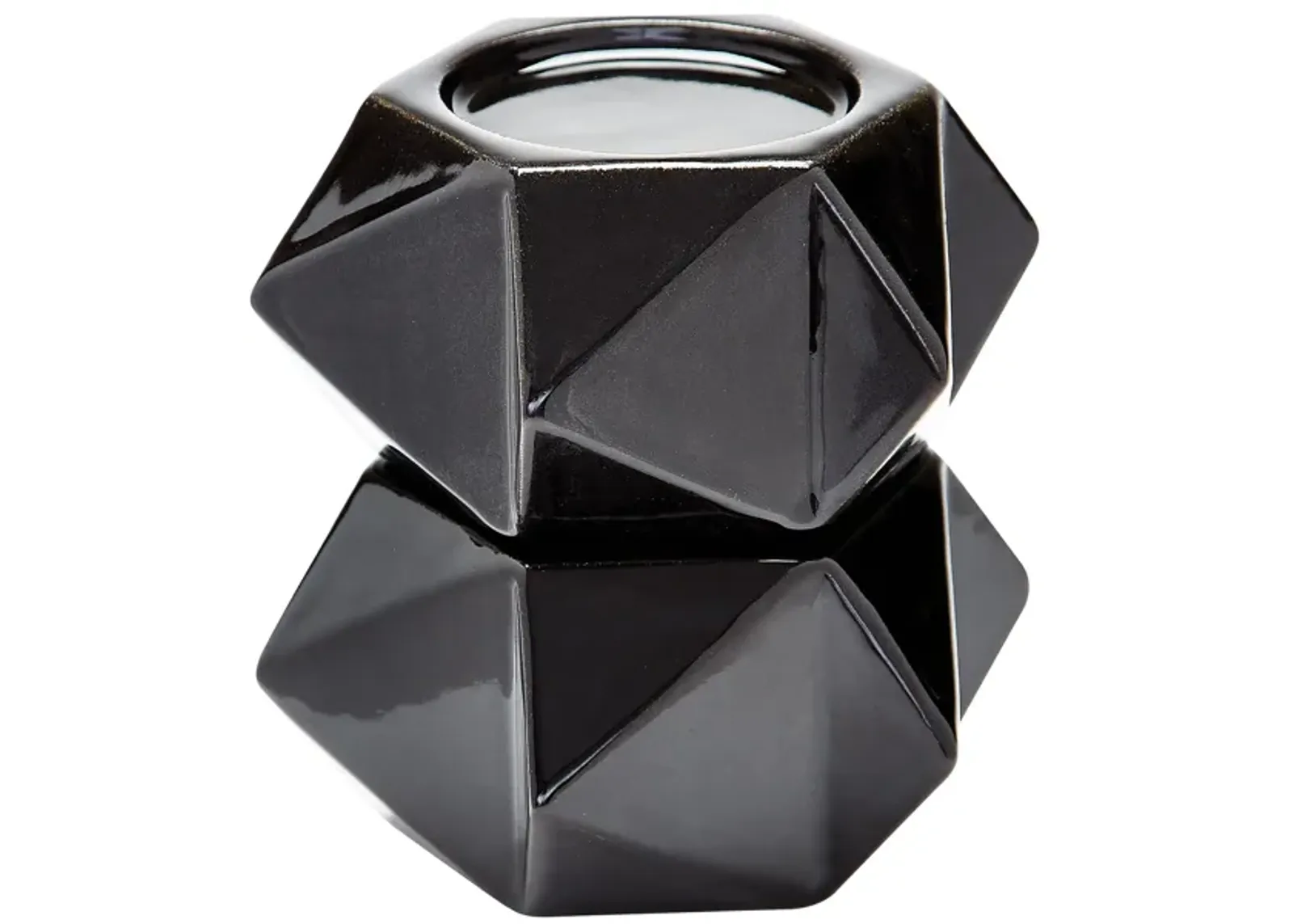 Ceramic Star Candle Holders in Black (Set of 2) - Large