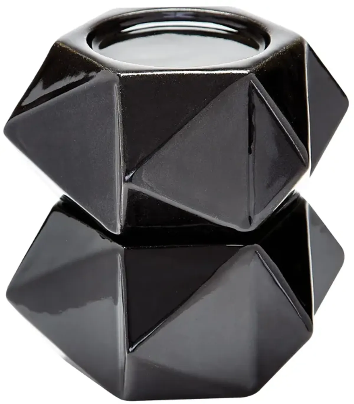 Ceramic Star Candle Holders in Black (Set of 2) - Large