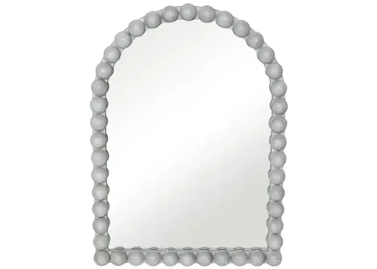 22x30 Large Knobby Arch Mirror, White