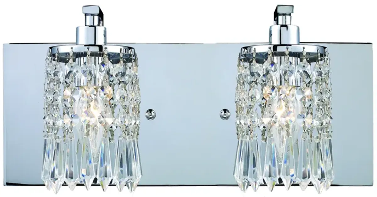 Optix 14" Wide 2-Light Vanity Light - Polished Chrome