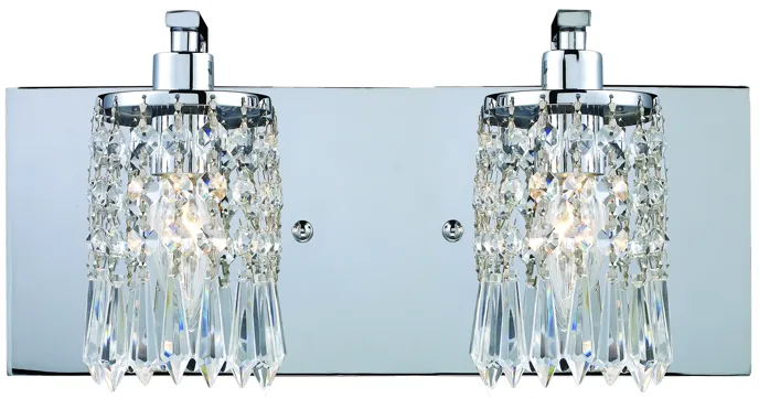 Optix 14" Wide 2-Light Vanity Light - Polished Chrome